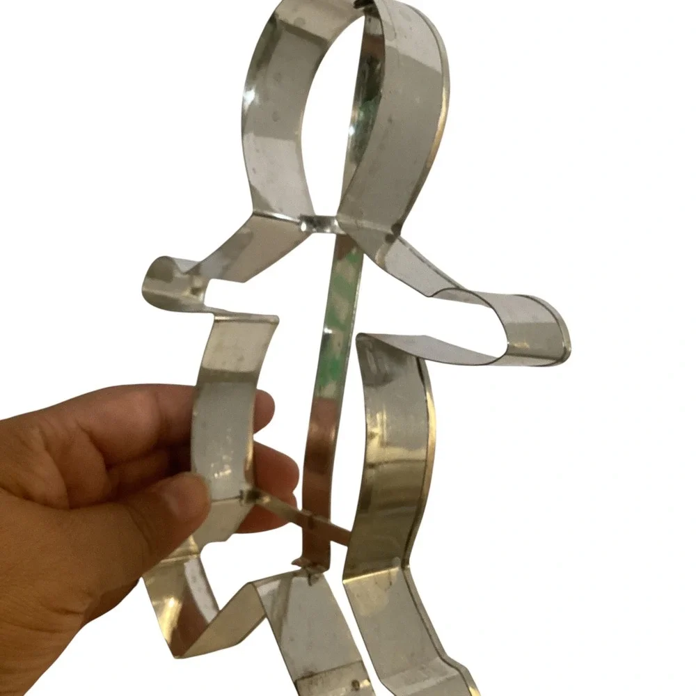 Vintage 8 Inch Metal Cookie Cutter 2-in-1 Snowman Gingerbread Boy Original Box